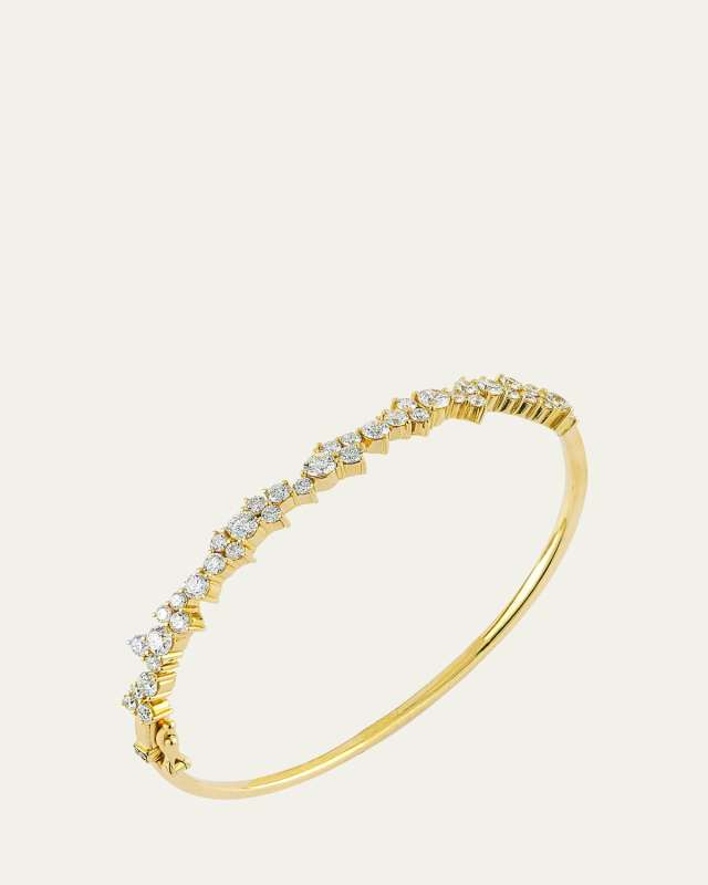 14K Gold Diamond Cocktail Bangle